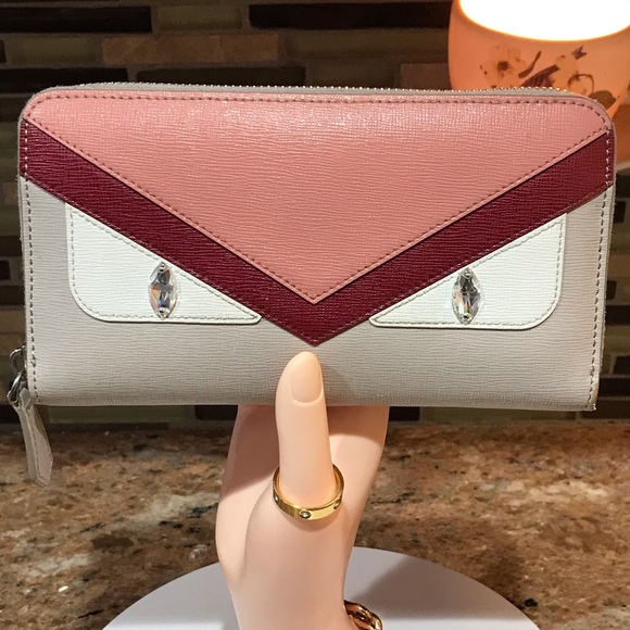 FENDI MONSTER Crayons Leather Zip Around Wallet ππ₯β₯οΈ - Picture 4 of 17